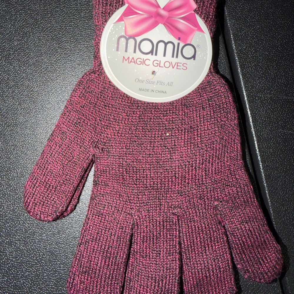 Mamia Knit Gloves in Deep Pink